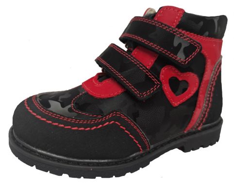 Ортопедичні черевики для дівчинки Ortop 220 BlackRed