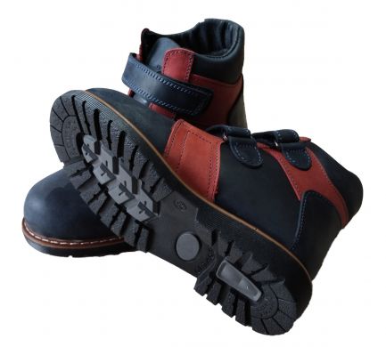 Ортопедичні черевики зимові FootCare FC-116 синьо-червоні