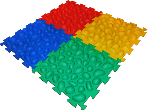 Масажний килимок з ефектом морської гальки «Пазли», 4 елемента