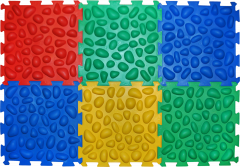 Масажний килимок з ефектом морської гальки «Пазли», 6 елементів