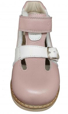 Ортопедические туфли для девочки, с супинатором Ortop 015 Pink (кожа)
